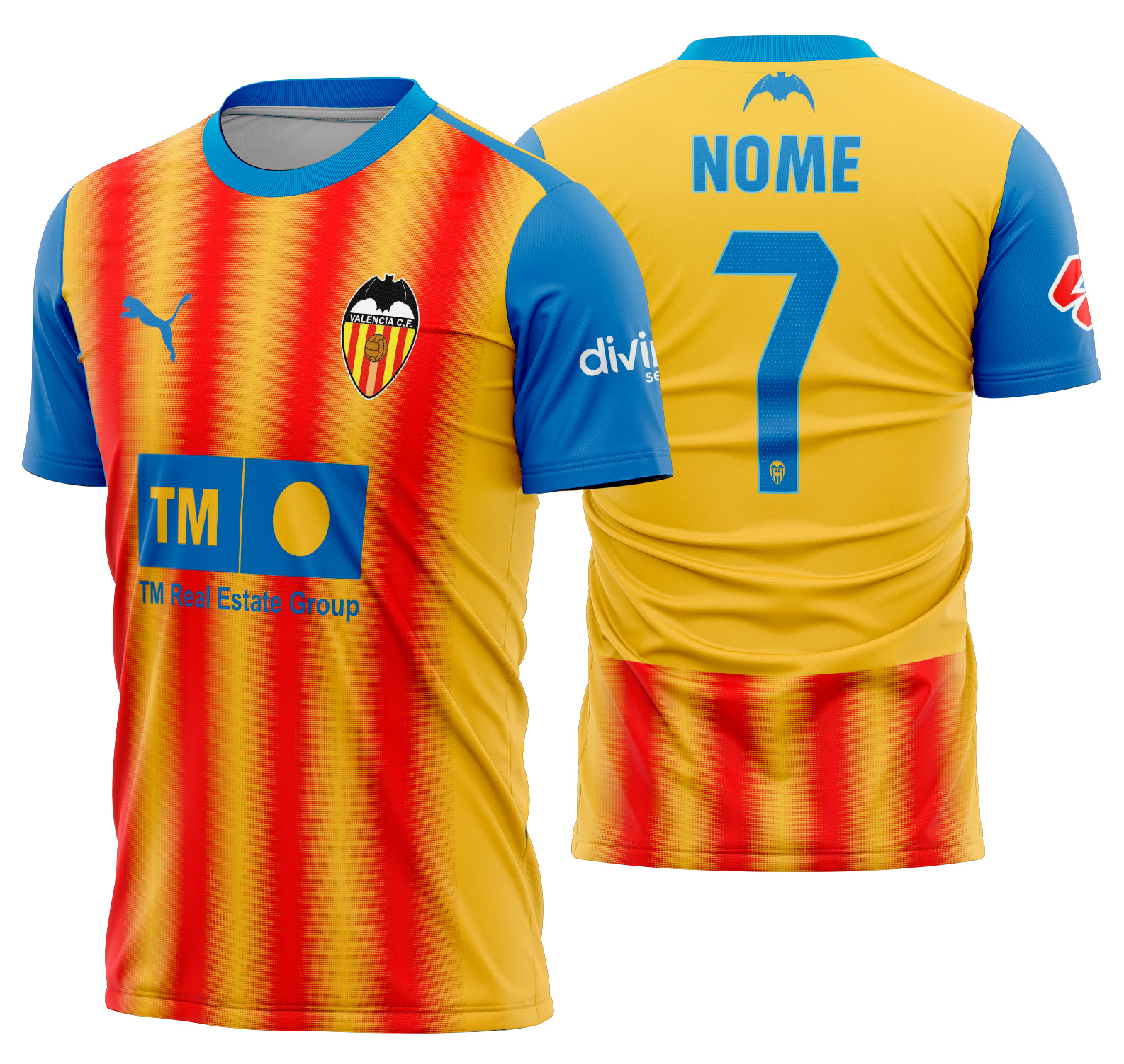 Arte vetor camisa Valencia Terceira 2025-2026