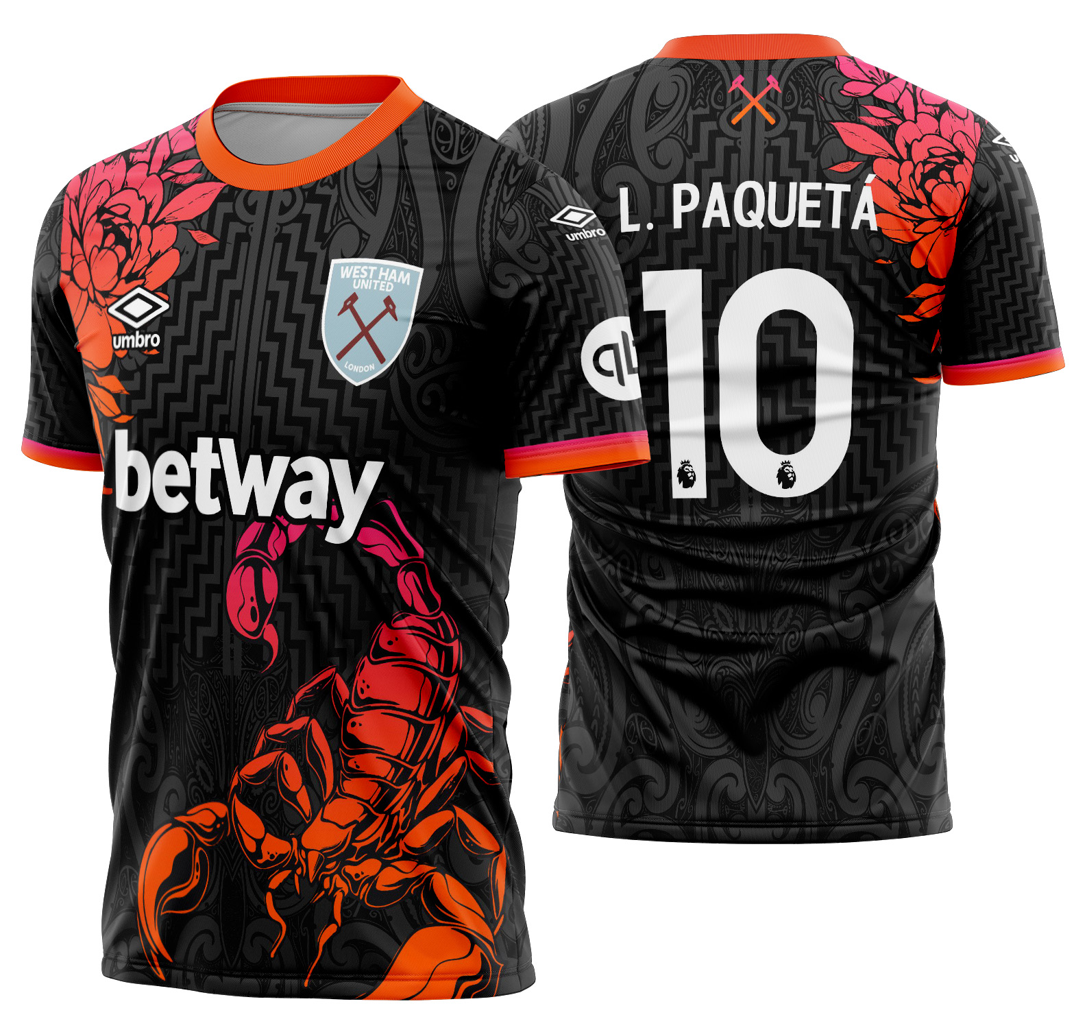 Arte Vetor Camisa West Ham Concept 2025