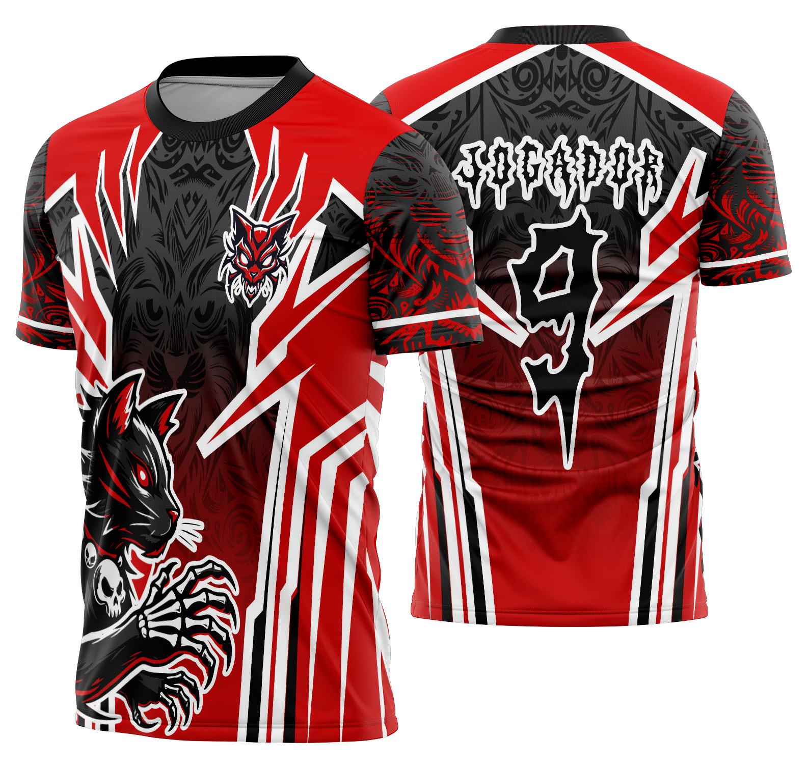 Arte vetor camisa interclasse gato dark Mod-589